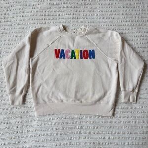 Z Supply Vacation White Multicolor Pullover Crewneck Sweatshirt Size XS